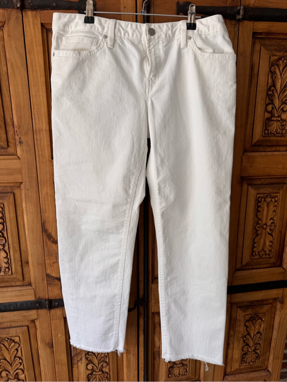 GAP White Cropped Straight-Leg Jeans